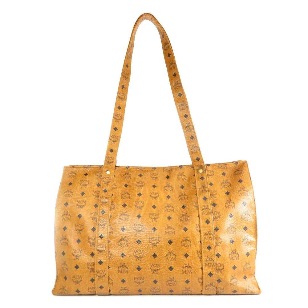 Mcm Leather Tote Monogram Bag Brown